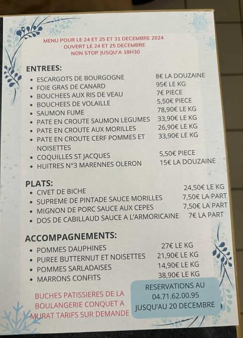 Menus traiteur 2024